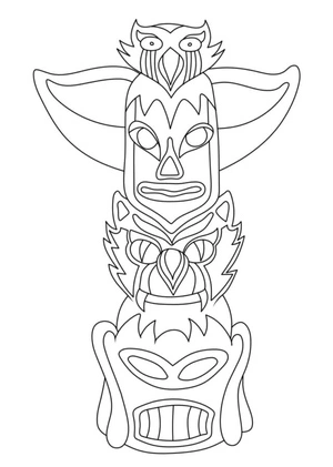 Totem Pole Coloring Page