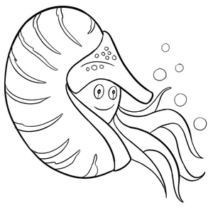 Nautilus Cartoon Coloring Page