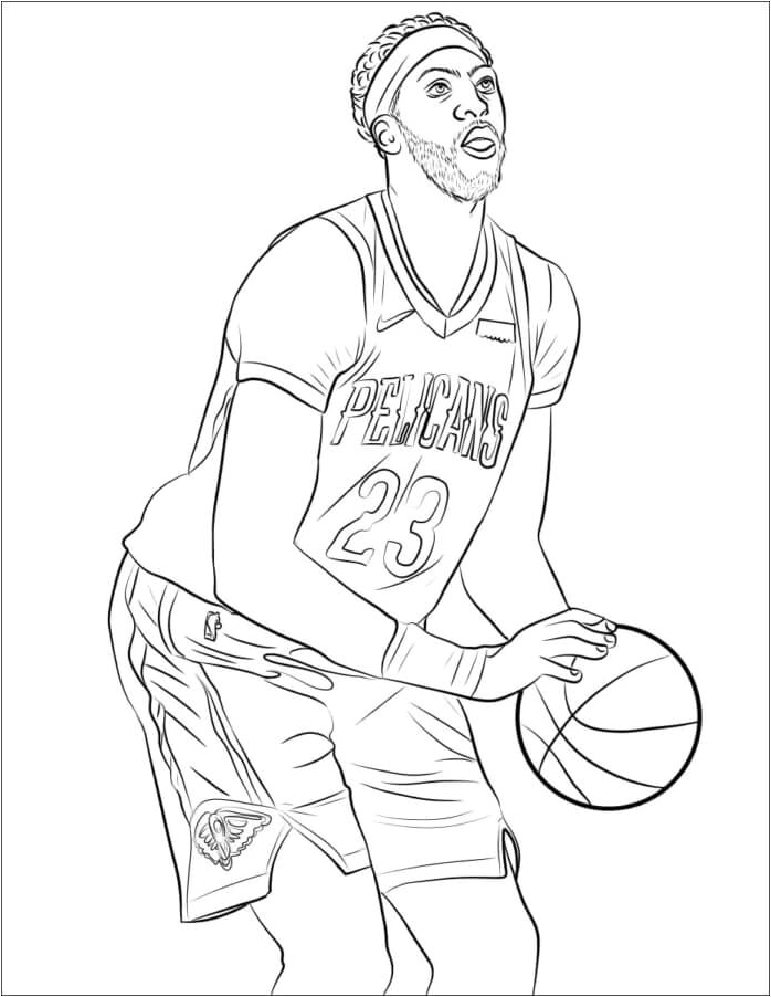 Anthony Davis Fields a Baseball Coloring Page
