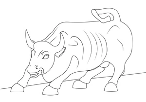 Bull Charging in New York Coloring Page