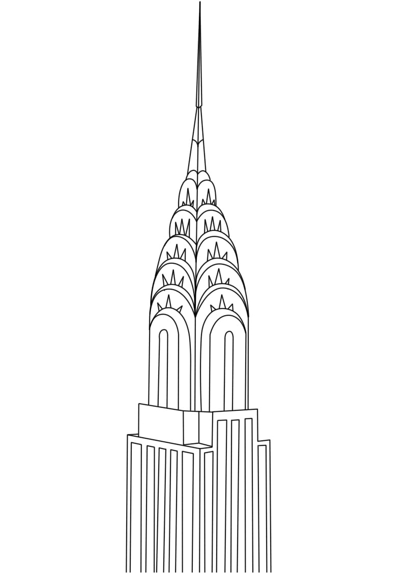 Print a coloring page of the Empire State Building. Coloring Page