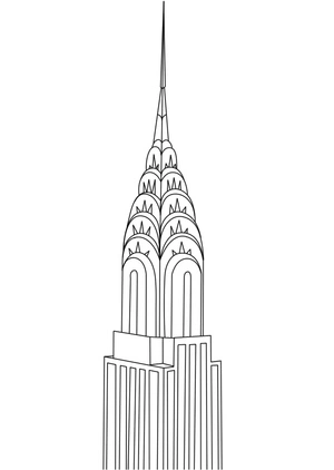 Print a coloring page of the Empire State Building. Coloring Page