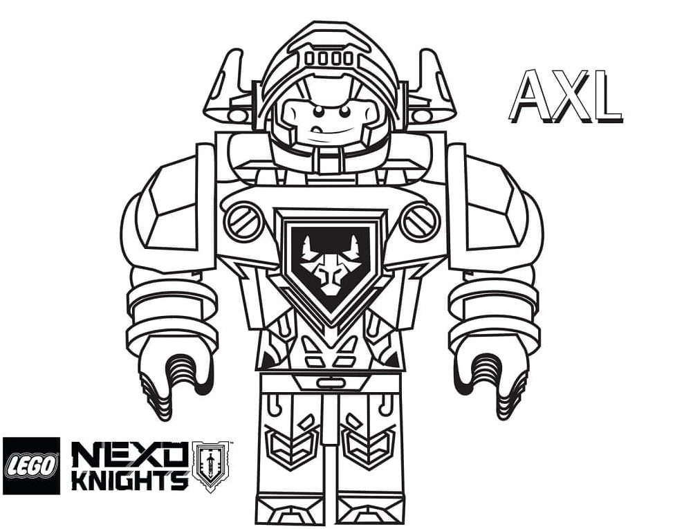 Axl from Lego Nexo Knights Coloring Page