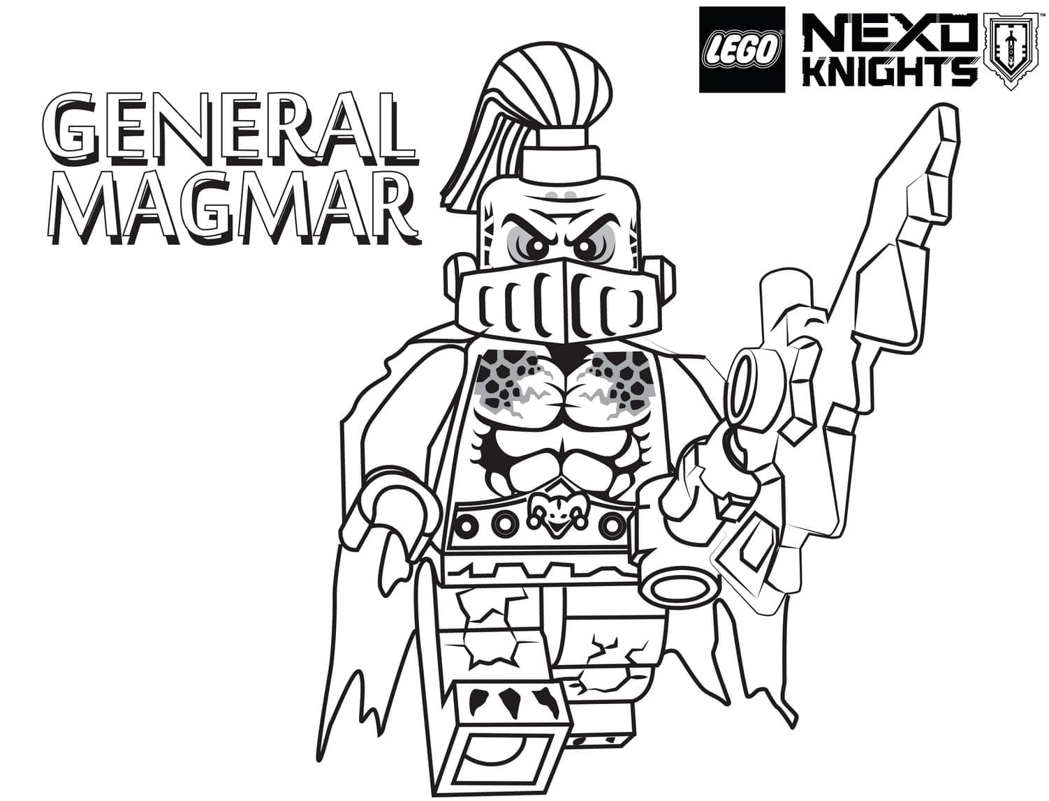 General Magmar from Lego Nexo Knights - Coloring Page Coloring Page