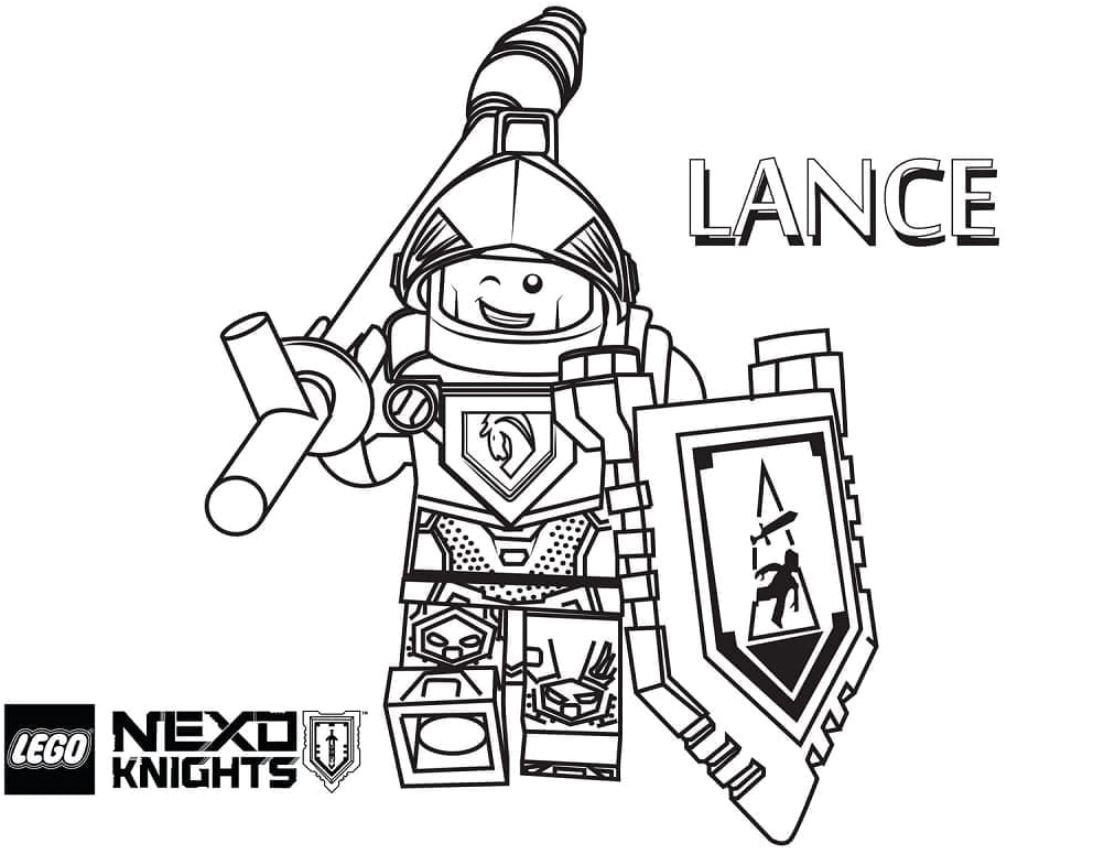 Lance from the Lego Nexo Knights series Coloring Page