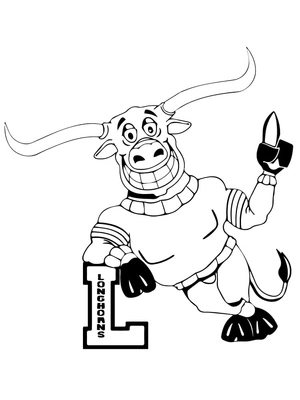 Longhorn Mascot of the University of Texas Coloring Page