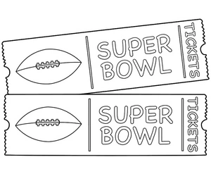 Tickets for the Super Bowl Coloring Page