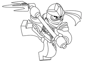 Ninja warrior Cole Coloring Page