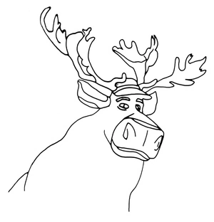 Norm the North's Caribou Reindeer Coloring Page