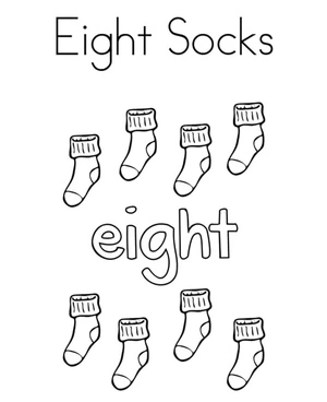 Eight with socks Coloring Page