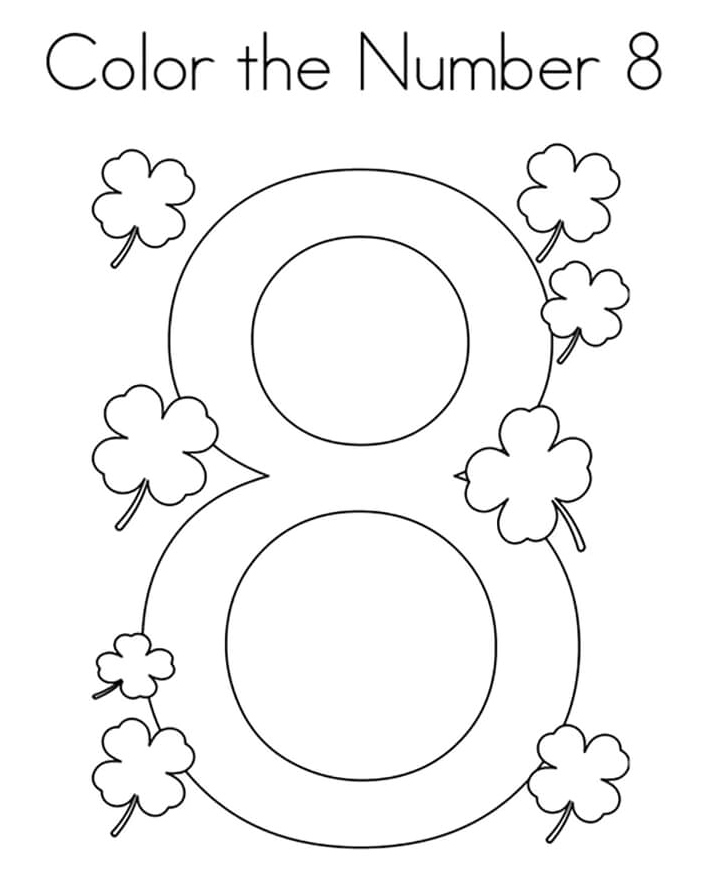 Number 8 Fortune Coloring Page