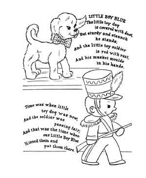 Coloring Page: Little Boy Blue from the Nursery Rhyme