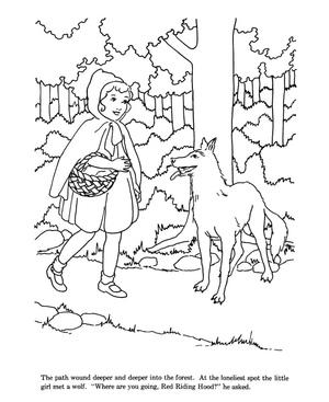 Coloring Page: Little Red Riding Hood Nursery Rhyme