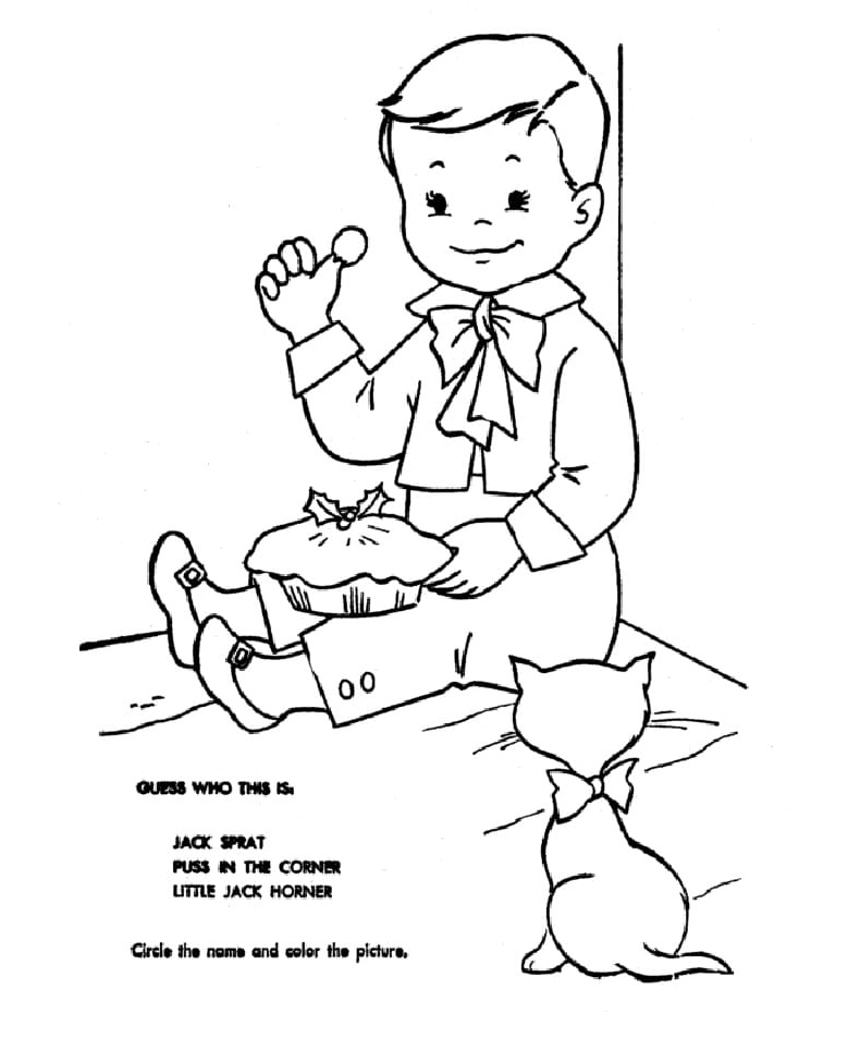 Jack Sprat Nursery Rhyme Coloring Page