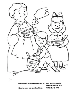 Old Mother Goose Nursery Rhyme Coloring Page