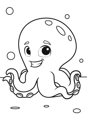 Fun Octopus Fun Time Coloring Page