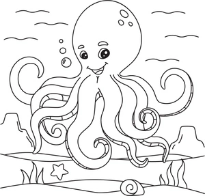 Joyful Octopus Coloring Page