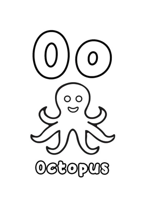 O for Octopus Coloring Page