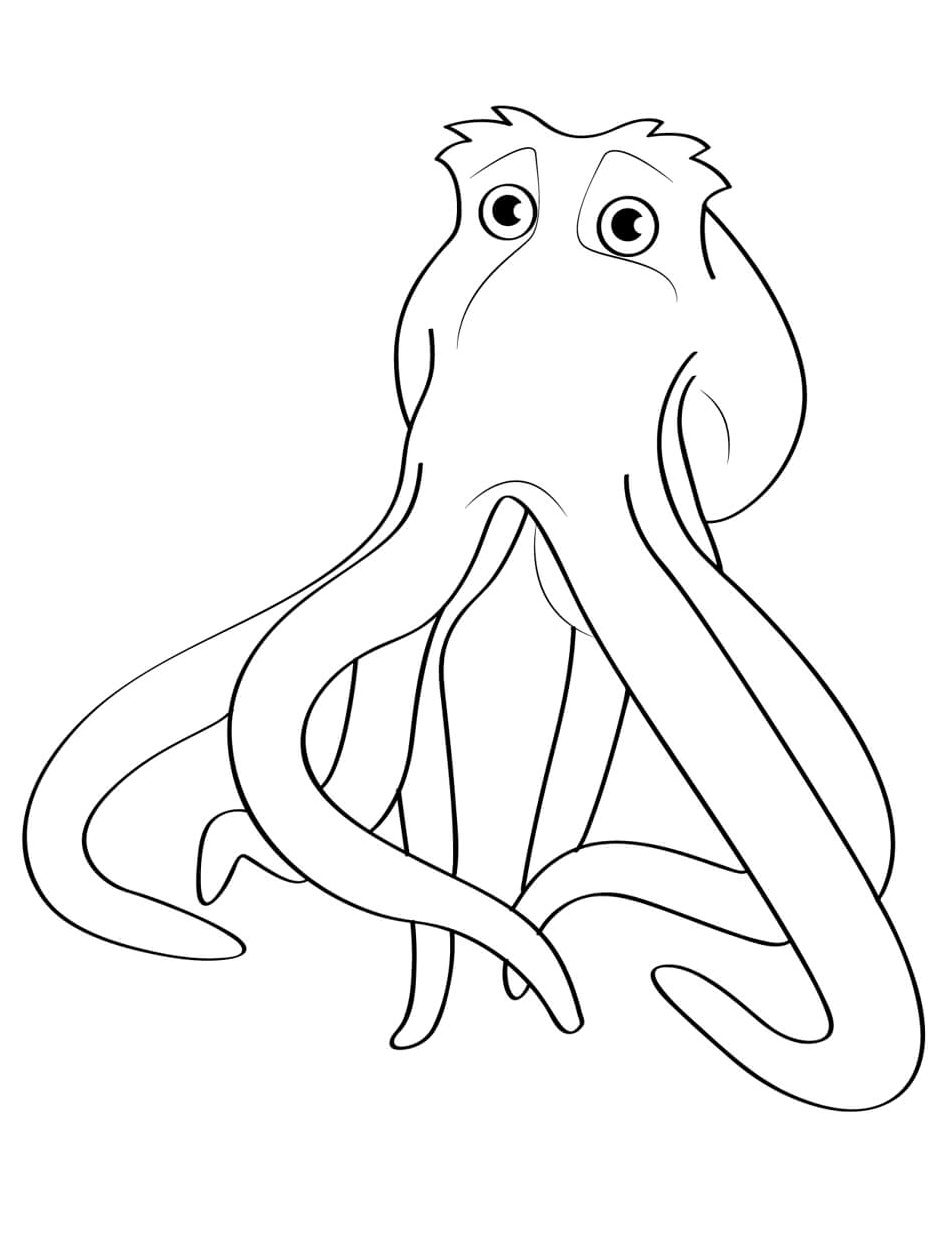 Octopus at a Glance Coloring Page
