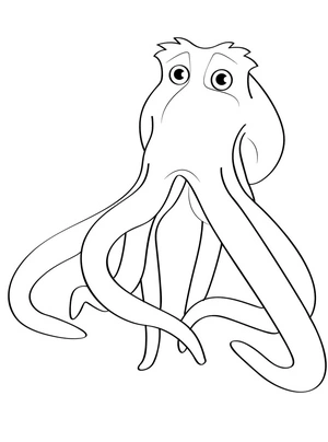 Octopus at a Glance Coloring Page