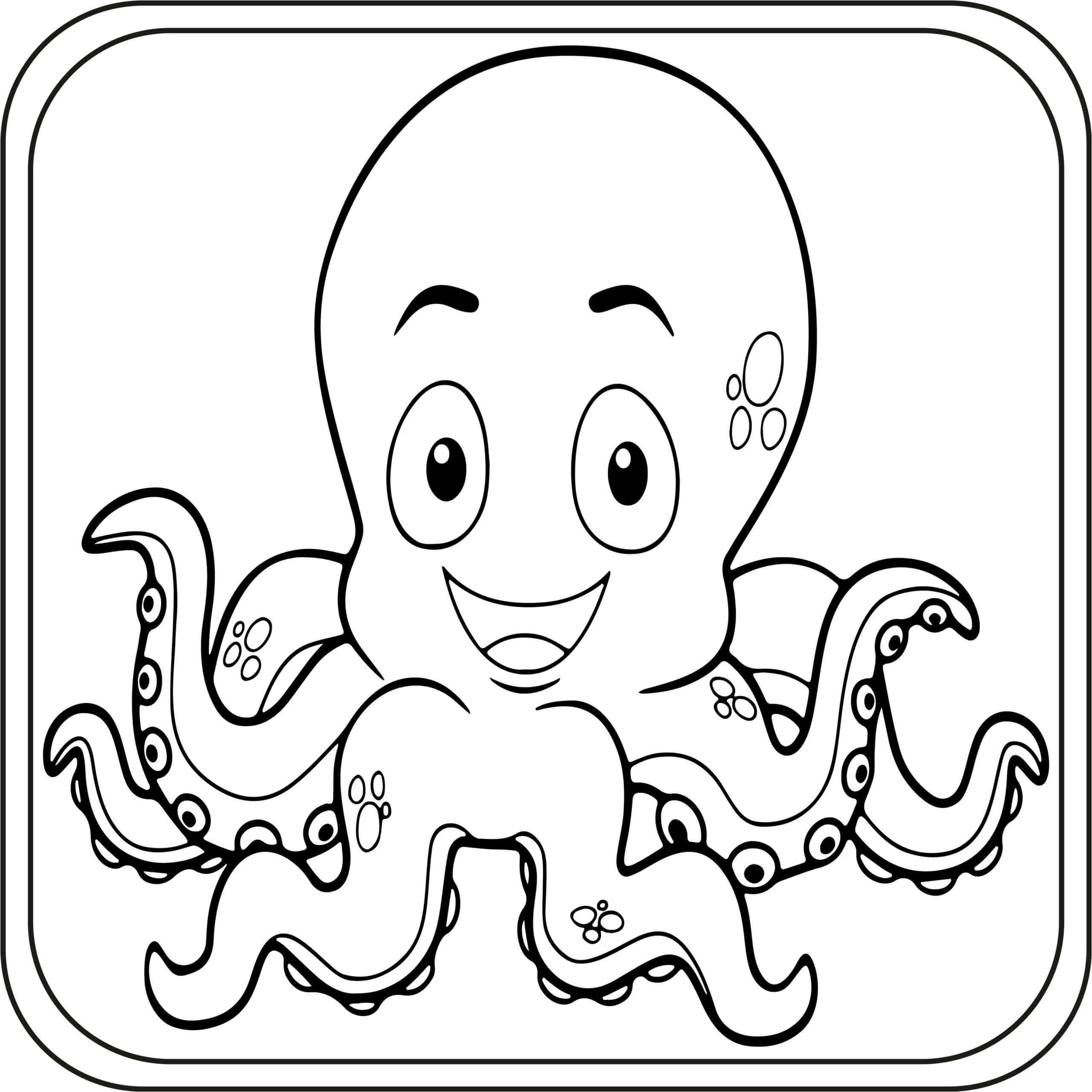Octopus Fun and Beautiful Coloring Page