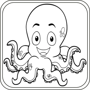 Octopus Fun and Beautiful Coloring Page
