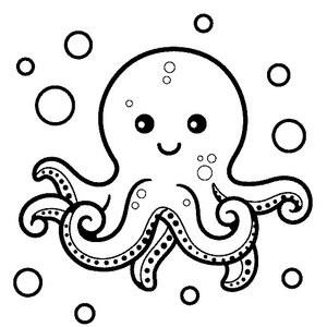 Young Octopus Coloring Page