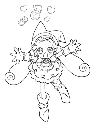 Create and print a coloring page for Ojamajo Doremi. Coloring Page
