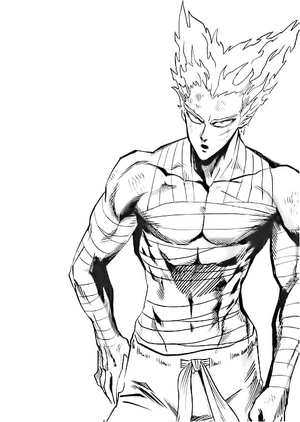 Character: Garou from the anime "One Punch Man" Coloring Page