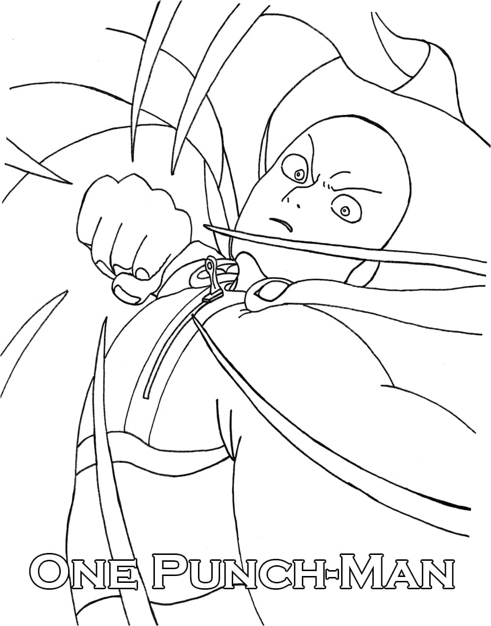 One Punch Man's Saitama Coloring Page