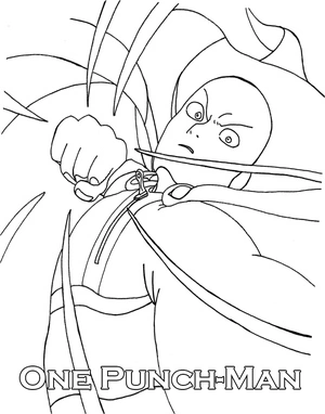 One Punch Man's Saitama Coloring Page