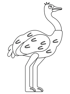 Annoyed Ostrich Coloring Page