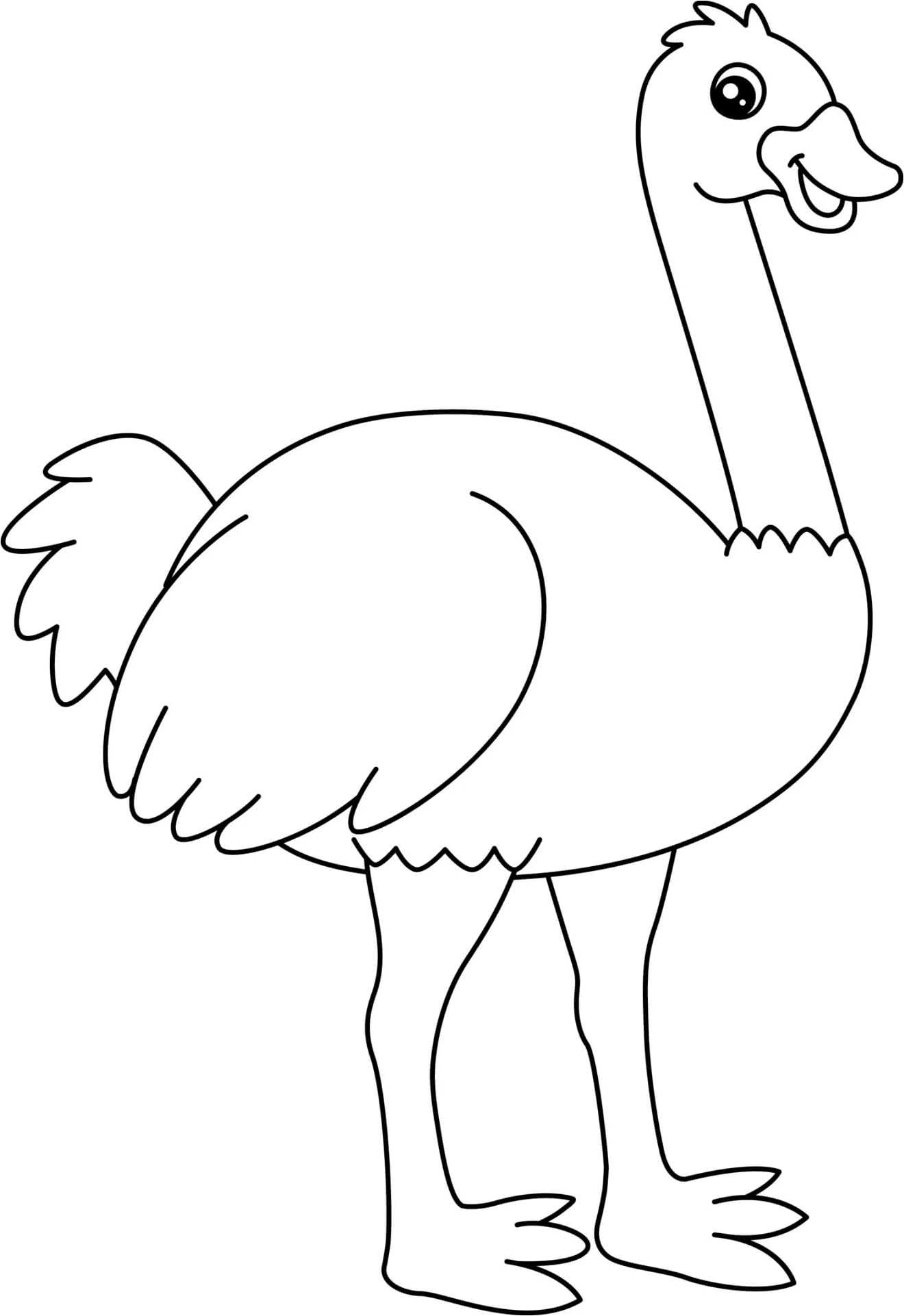 Exciting Ostrich Coloring Page