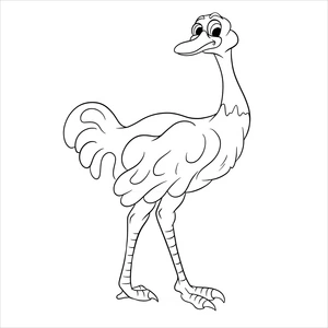 Incredible Ostrich Coloring Page