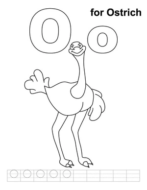 O is for Ostrich Coloring Page Coloring Page
