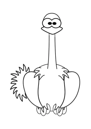 Ostrich for Beginners  Coloring Page