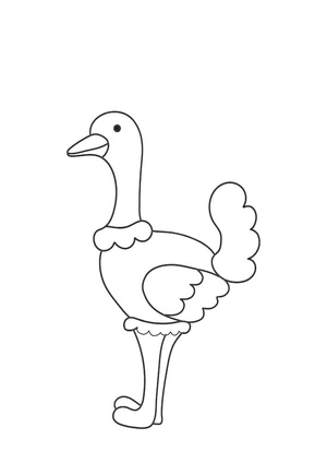 Ostrich Standing - Basic Coloring Page