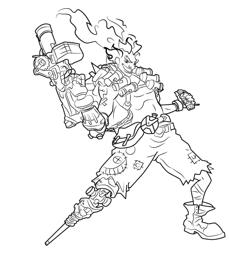Junkrat from Overwatch Coloring Page