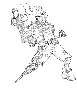 Junkrat from Overwatch Coloring Page