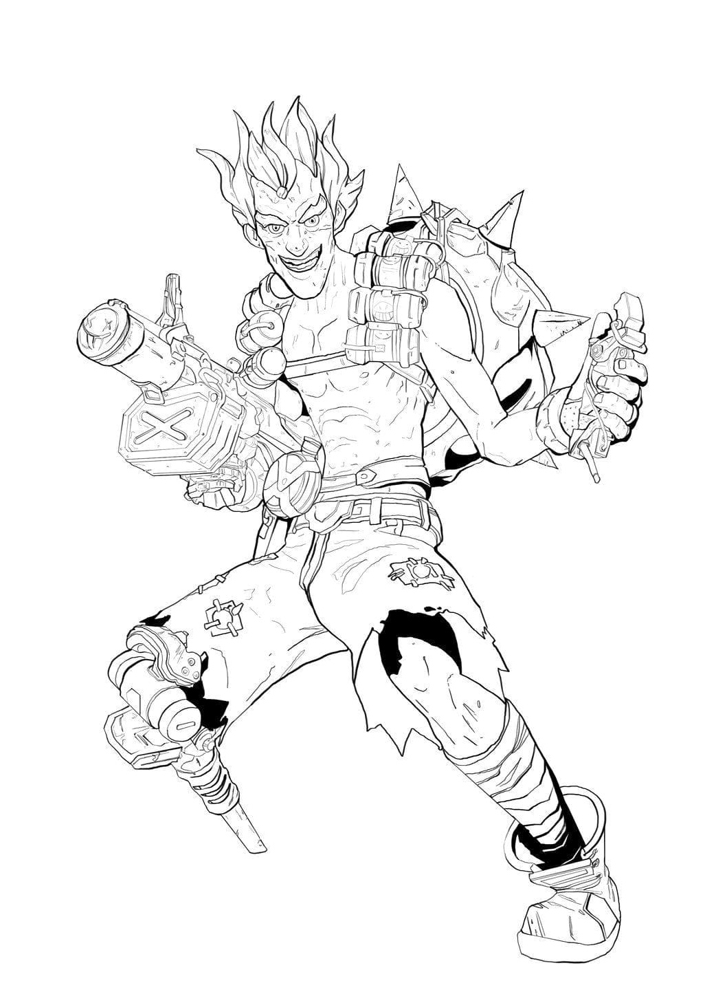 Overwatch's Junkrat Coloring Page