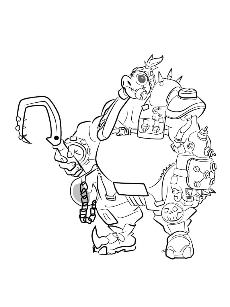 Roadhog from Overwatch Coloring Page