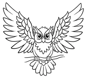Charming Owl Coloring Page