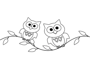 Charming Owls Coloring Page