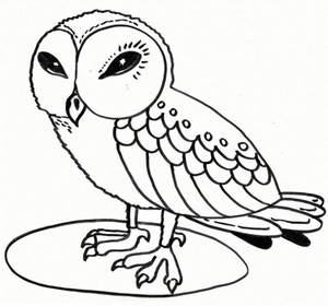 Coloring Page with an Owl Design