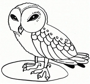 Coloring Page with an Owl Design Coloring Page