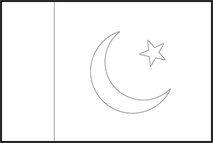 Coloring Page of the Pakistani Flag