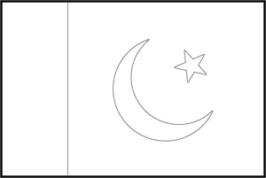 Coloring Page of the Pakistani Flag Coloring Page