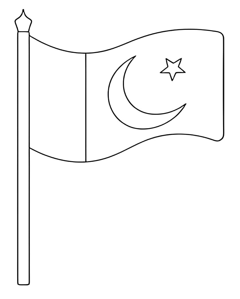 Pakistan's Flag Coloring Page