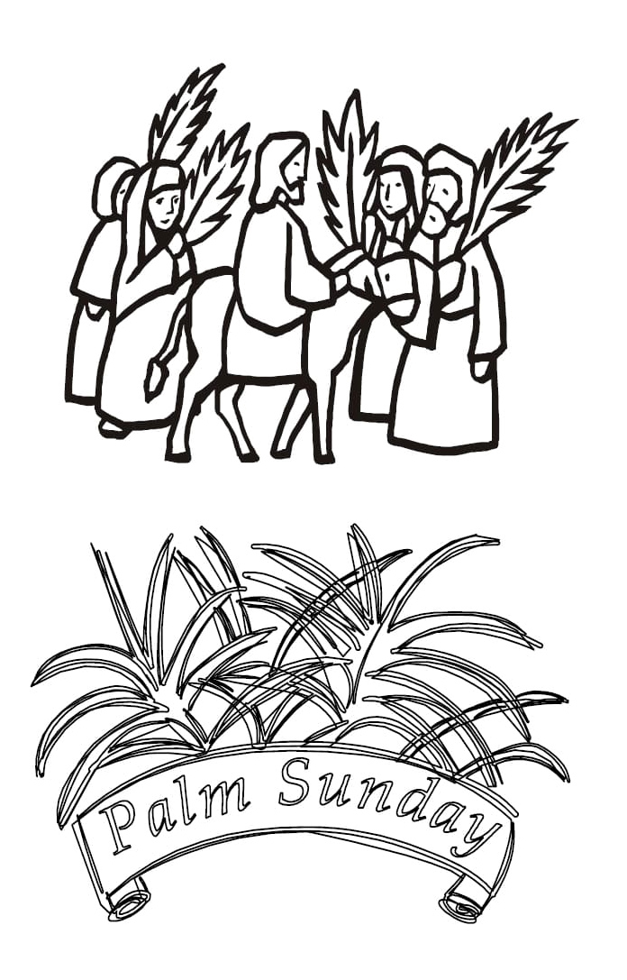 Palm Sunday Coloring Page for Children Coloring Page