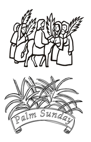 Palm Sunday Coloring Page for Children Coloring Page
